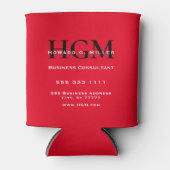 Business 3 Letter Monogram Logo Rood Zwart Wit Blikjeskoeler (Voorkant)