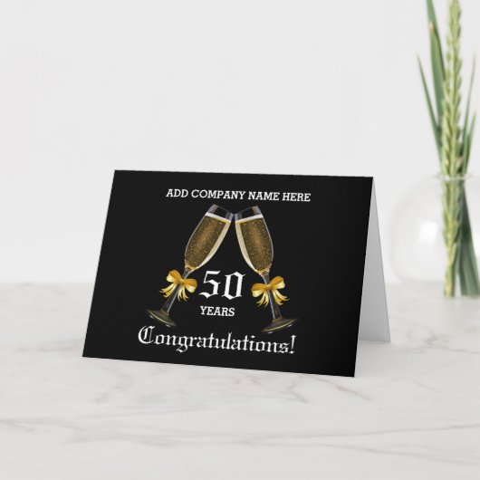 Business 50ste Jubileum - Champagneglazen Kaart (Voorkant)