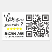 Business 5 Star-Review met QR-code Rechthoekige Sticker (Voorkant)