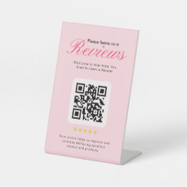 Business 5 Star Review QR Code Business Tabletop  Reclamebord Met Voetstuk