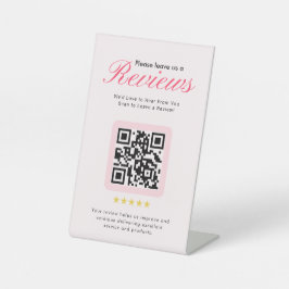 Business 5 Star Review QR Code Business Tabletop  Reclamebord Met Voetstuk
