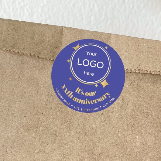 Business 5e 10e 50e verjaardag blauwe Sticker
