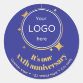 Business 5e 10e 50e verjaardag blauwe Sticker (Voorkant)