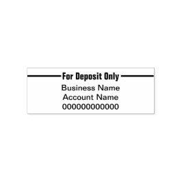 Business & Account Name For Deposit Only Zelfinktende Stempel