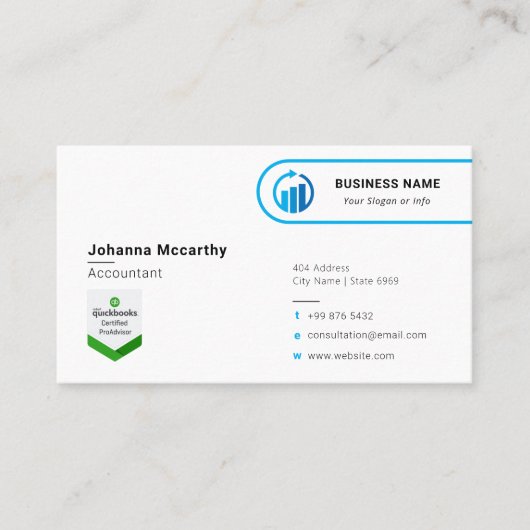 Business Accountant Logo | Minimale moderne zakenr Visitekaartje (Voorkant)
