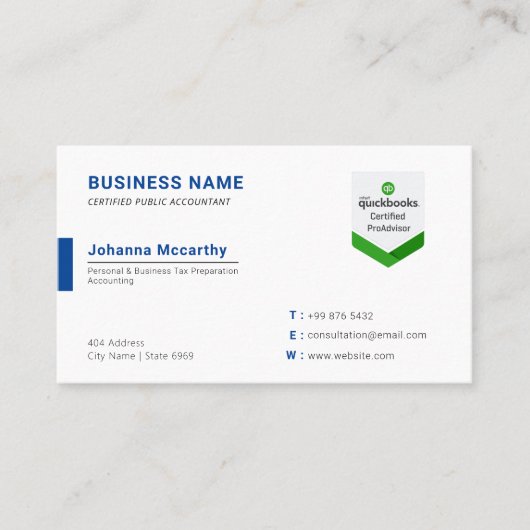 Business Accountant Logo | Minimale moderne zakenr Visitekaartje (Voorkant)