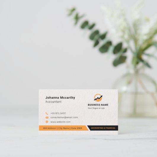 Business Accountant Logo | Minimalistisch modern Visitekaartje (Staand voorkant)