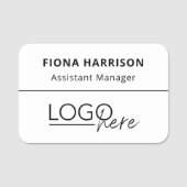 Business Add Logo Employee Professional Naamplaatje (Voorkant)