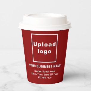 Business Address and Phone Number Red Paper Cup Papieren Bekers