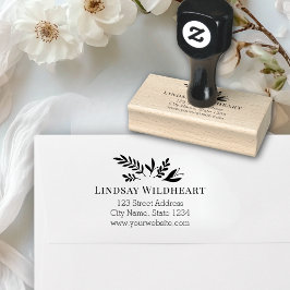 Business Address | Botanical Logo Business Rubberstempel