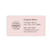 Business Address Label | Pink Company Info Sticker (Voorkant)