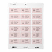 Business Address Label | Pink Company Info Sticker (Full Sheet)