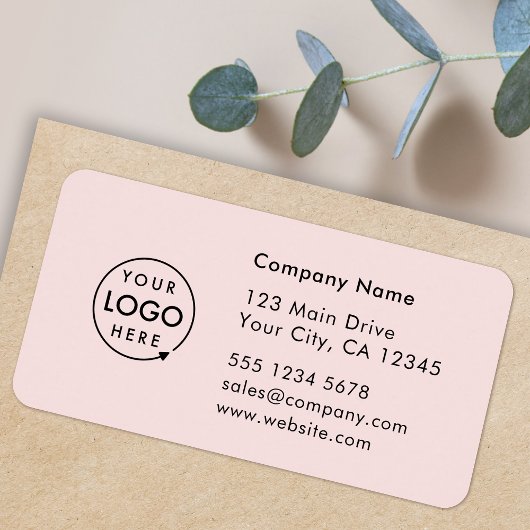 Business Address Label | Pink Company Info Sticker