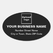 Business Address on Black Oval Sticker (Voorkant)