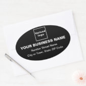 Business Address on Black Oval Sticker (Envelop)