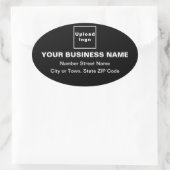 Business Address on Black Oval Sticker (Tas)