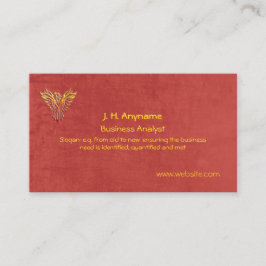 Business Analyst, phoenix logo over ledereffect Visitekaartje