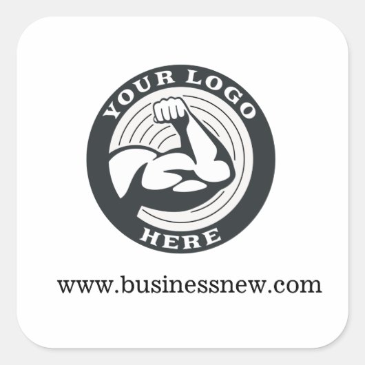 Business and Merk Logo DIY Company Vierkante Sticker (Voorkant)