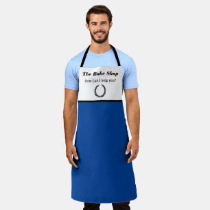 Business Apron Jouw tekst & Logo Simple Blue Schort