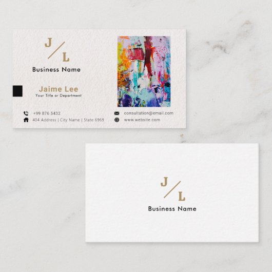 Business Art Gallery | Modern minimalist Visitekaartje (Voorkant / Achterkant)