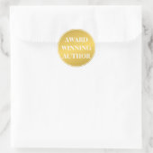 Business Award - Winnende Auteur Gold White Book Ronde Sticker (Tas)