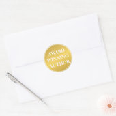 Business Award - Winnende Auteur Gold White Book Ronde Sticker (Envelop)