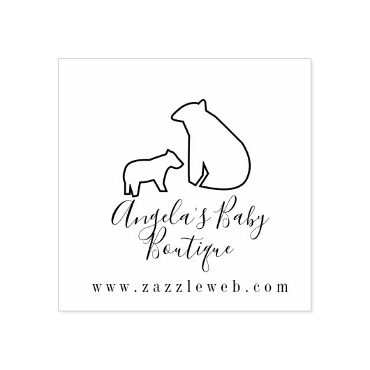 Business Baby Boutique Clothing Logo Rubber Stamp Rubberstempel (Afrduk)