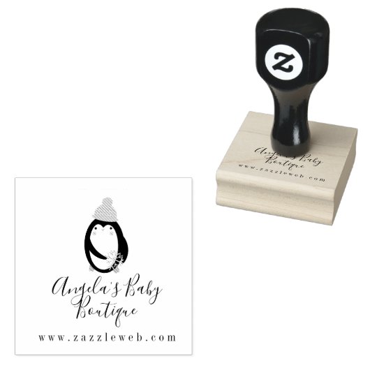 Business Baby Boutique Clothing Penguin Logo Rubberstempel (Gestempeld)