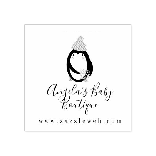 Business Baby Boutique Clothing Penguin Logo Rubberstempel (Afrduk)