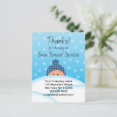 Business Bedankt Customer Snow Removal Services Briefkaart (Staand voorkant)
