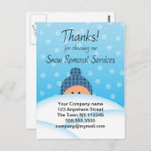 Business Bedankt Customer Snow Removal Services Briefkaart (Voorkant / Achterkant)