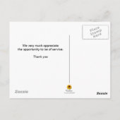 Business Bedankt Customer Snow Removal Services Briefkaart (Achterkant)