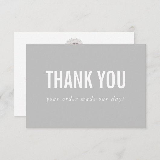 BUSINESS BEDANKT logo modern bestelinsert grijs (Voorkant / Achterkant)