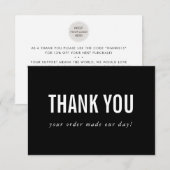 BUSINESS BEDANKT logo modern bestelinsert zwart (Voorkant / Achterkant)