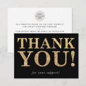 BUSINESS BEDANKT logo modern glam insert zwart (Voorkant / Achterkant)