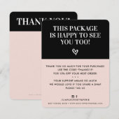 BUSINESS BEDANKT minimale moderne blush roze zwart (Voorkant / Achterkant)