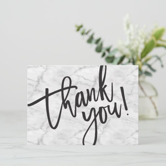 BUSINESS BEDANKT modern script invoegen marmer log (Staand voorkant)