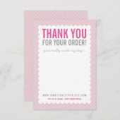 BUSINESS BEDANKT OPMERKING polkadot roze Kaart (Voorkant / Achterkant)