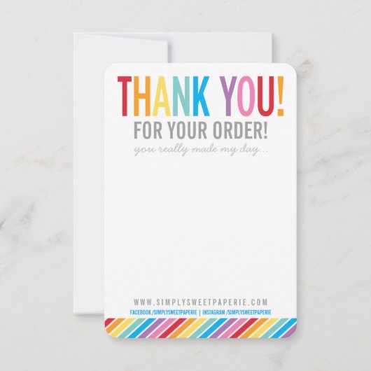 BUSINESS BEDANKT U gewaagde kleurrijke regenboogst (Voorkant)