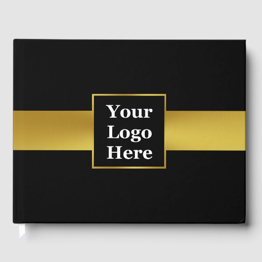 Business Black and Gold Uw Logo Corporate Evenemen Gastenboek (Voorkant)