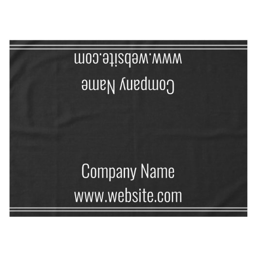 Business Black and White Company Name Sjabloon Tafelkleed (Voorkant (Horizontaal))