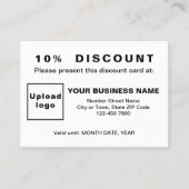 Business Black and White Design Discount Kaart Kortingskaartje (Voorkant)