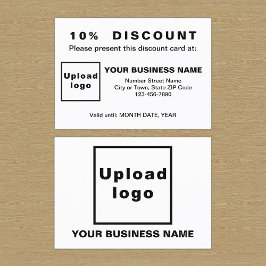 Business Black and White Design Discount Kaart Kortingskaartje