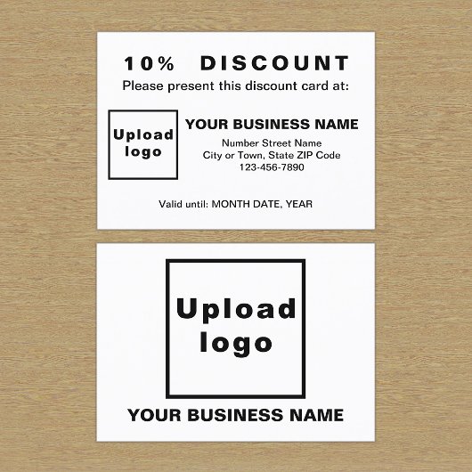Business Black and White Design Discount Kaart Kortingskaartje