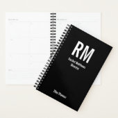 Business Black and White Monogram Text Sjabloon Planner (Display)