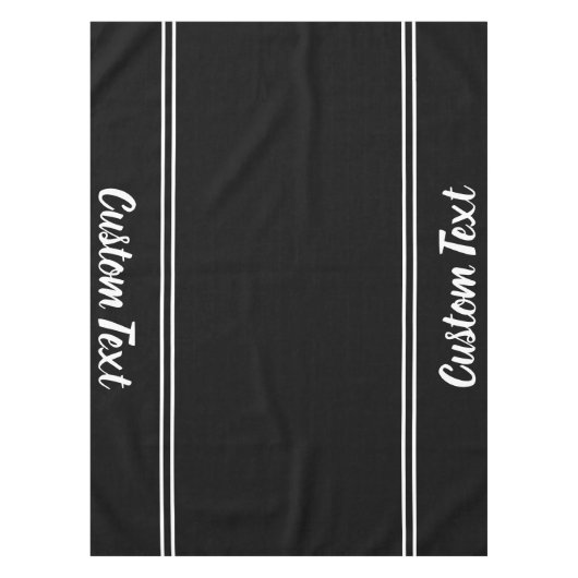 Business Black and White Script Text Sjabloon Tafelkleed (Voorkant)