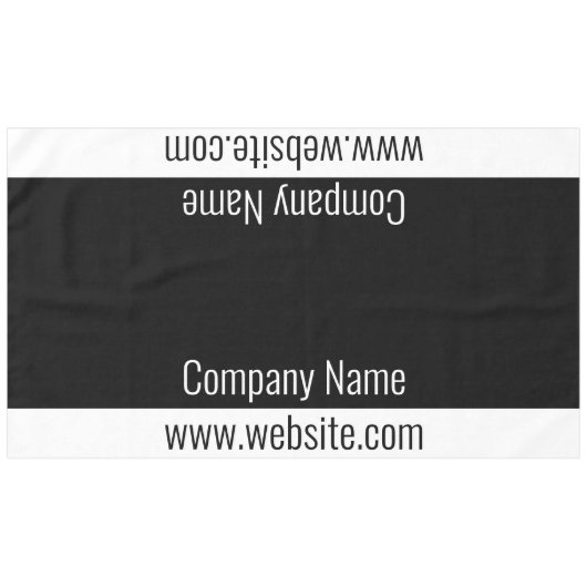 Business Black and White Text Sjabloon Tafelkleed (Voorkant (Horizontaal))