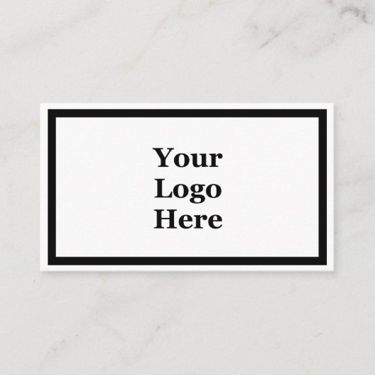 Business Black and White Your Logo Sjabloon Visitekaartje (Voorkant)