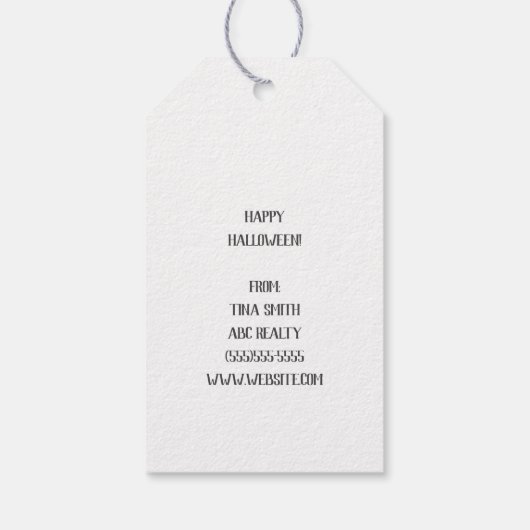 Business Black Cat Happy Halloween Pop beroemd gem Cadeaulabel (Achterkant)