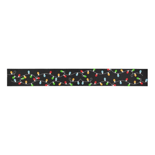 Business Black Christmas Lights Grosgrain Lint (Voorkant)